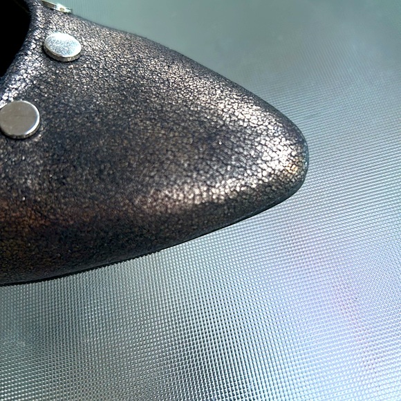 Dolcetta Women’s Stella Sling-Back Flat - Gray Size 6 Studded Metallic - Picture 3 of 7